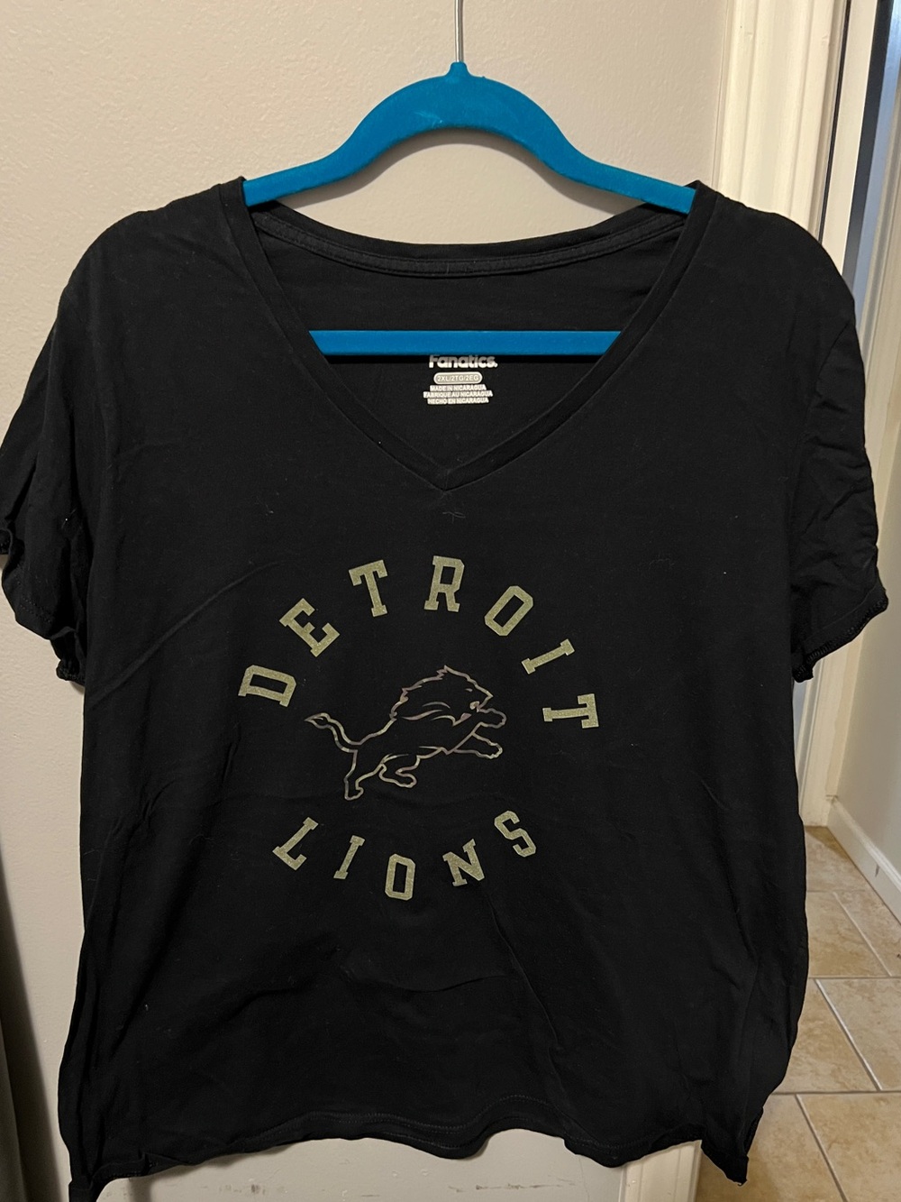 Fanatics Black Detroit Lions V-Neck Tee